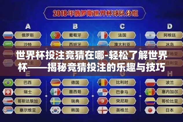 世界杯投注竞猜在哪-轻松了解世界杯——揭秘竞猜投注的乐趣与技巧