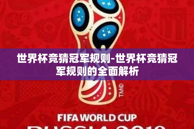世界杯竞猜冠军规则-世界杯竞猜冠军规则的全面解析