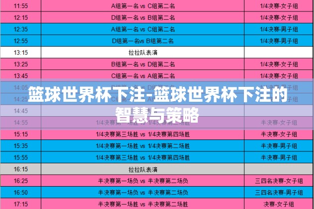 篮球世界杯下注-篮球世界杯下注的智慧与策略