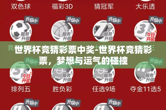 世界杯竞猜彩票中奖-世界杯竞猜彩票，梦想与运气的碰撞