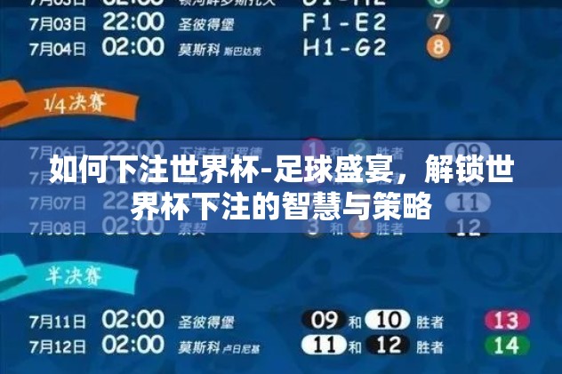 如何下注世界杯-足球盛宴，解锁世界杯下注的智慧与策略