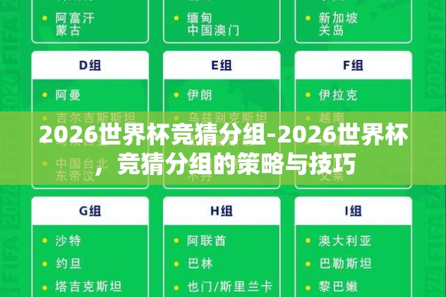 2026世界杯竞猜分组-2026世界杯,竞猜分组的策略与技巧 2026世界杯竞猜分组-2026世界杯,竞猜分组的策略与技巧