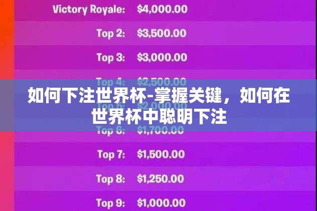 如何下注世界杯-掌握关键,如何在世界杯中聪明下注 如何下注世界杯-掌握关键,如何在世界杯中聪明下注