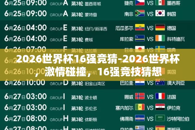 2026世界杯16强竞猜-2026世界杯，激情碰撞，16强竞技猜想