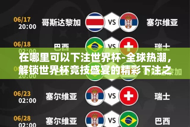 在哪里可以下注世界杯-全球热潮,解锁世界杯竞技盛宴的精彩下注之地 在哪里可以下注世界杯-全球热潮,解锁世界杯竞技盛宴的精彩下注之地
