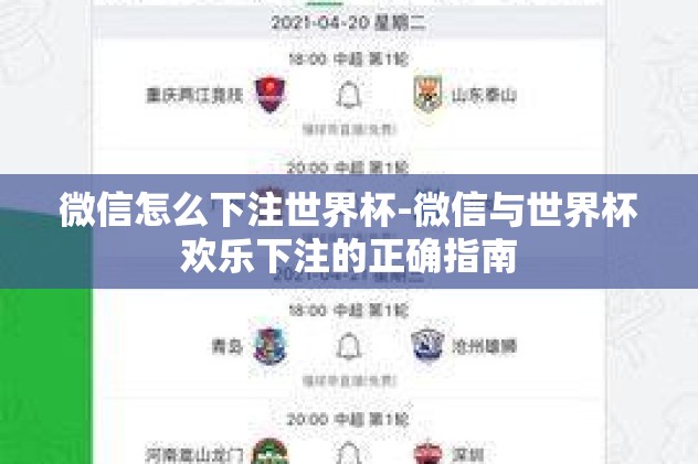 微信怎么下注世界杯-微信与世界杯欢乐下注的正确指南