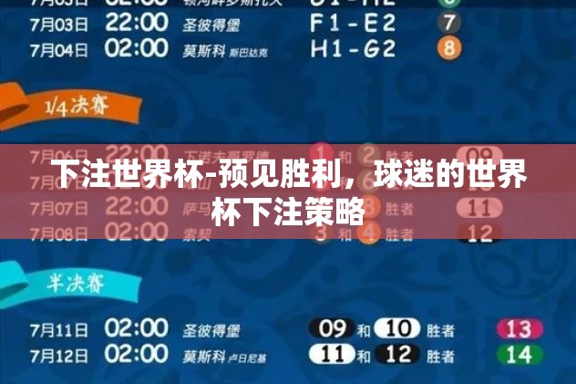 世界杯竞猜怎么买比分-揭秘世界杯竞猜，精准比分的下注攻略