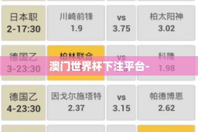 澳门世界杯下注平台-