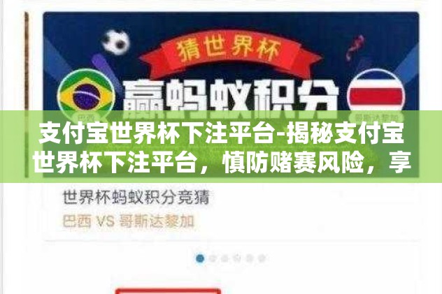 支付宝世界杯下注平台-揭秘支付宝世界杯下注平台，慎防赌赛风险，享受精彩竞技