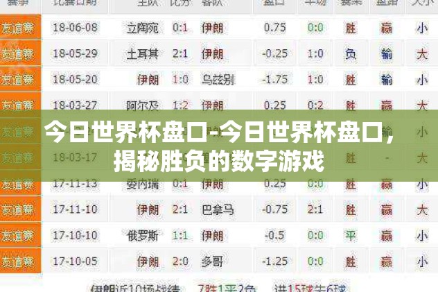 世界杯竞猜平台-鏖战世界杯，一站式揭秘世界杯竞猜平台