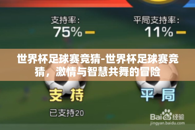 世界杯足球赛竞猜-世界杯足球赛竞猜，激情与智慧共舞的冒险