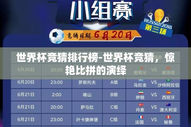 世界杯竞猜排行榜-世界杯竞猜，惊艳比拼的演绎