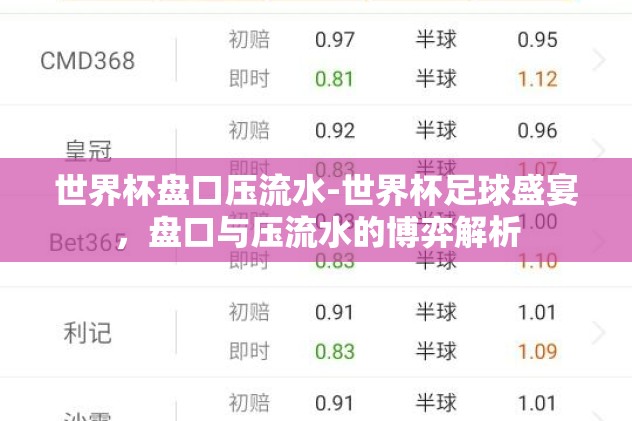世界杯盘口压流水-世界杯足球盛宴，盘口与压流水的博弈解析